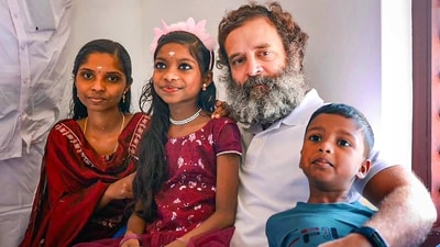 Wayanad: Congress Leader Rahul Gandhi with beneficiaries of Kaithangu project, in Wayanad, Monday, Feb. 13, 2023. (PTI Photo) (PTI02_13_2023_000204B) (PTI) Wayanad: Congress Leader Rahul Gandhi with beneficiaries of Kaithangu project, in Wayanad, Monday, Feb. 13, 2023. (PTI Photo) (PTI02_13_2023_000204B) (PTI)