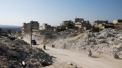 A view shows damaged buildings in the aftermath of an earthquake, in rebel-held town of Harem, Syria February 13, 2023.  REUTERS/Mahmoud Hassano (REUTERS)
