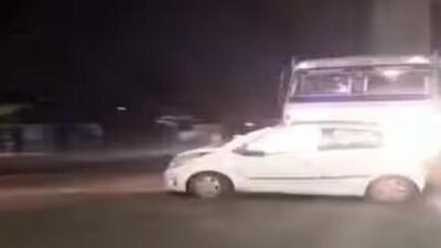 The incident took place on Sunday night around 9pm on the Delhi-Hapur bypass road close to Shopprix Mall (Twitter Photo)