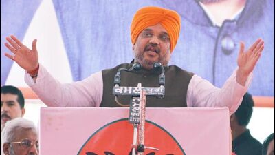 Union home minister Amit Shah after attending the police function, will inaugurate and lay the foundation stone of five cooperative sector projects. (HT File)
