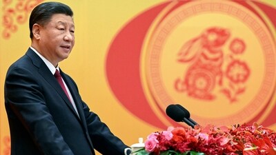 Chinese President Xi Jinping delivers a speech for a Spring Festival reception in Beijing in January, 2023. (AP) Chinese President Xi Jinping delivers a speech for a Spring Festival reception in Beijing in January, 2023. (AP)
