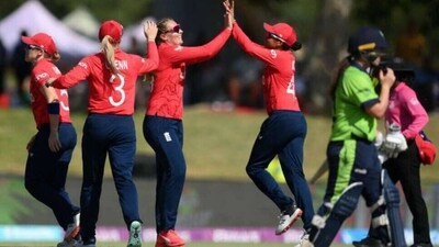 Top-order batter Alice Capsey smashed a stunning 22-ball 51 to steer England to a four-wicket win over neighbours Ireland (Twitter @ICC T20 World Cup )