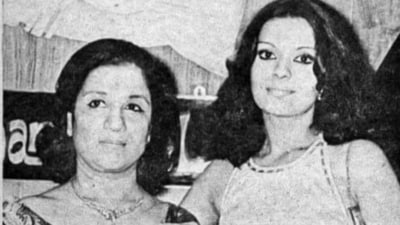 Zeenat Aman with her mother Vardhini Scharwachter in an old photo on Instagram.