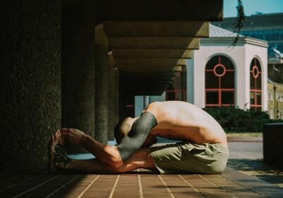 Paschimottanasana or seated forward-bend (Photo by Benn McGuinness on Unsplash) Paschimottanasana or seated forward-bend (Photo by Benn McGuinness on Unsplash)