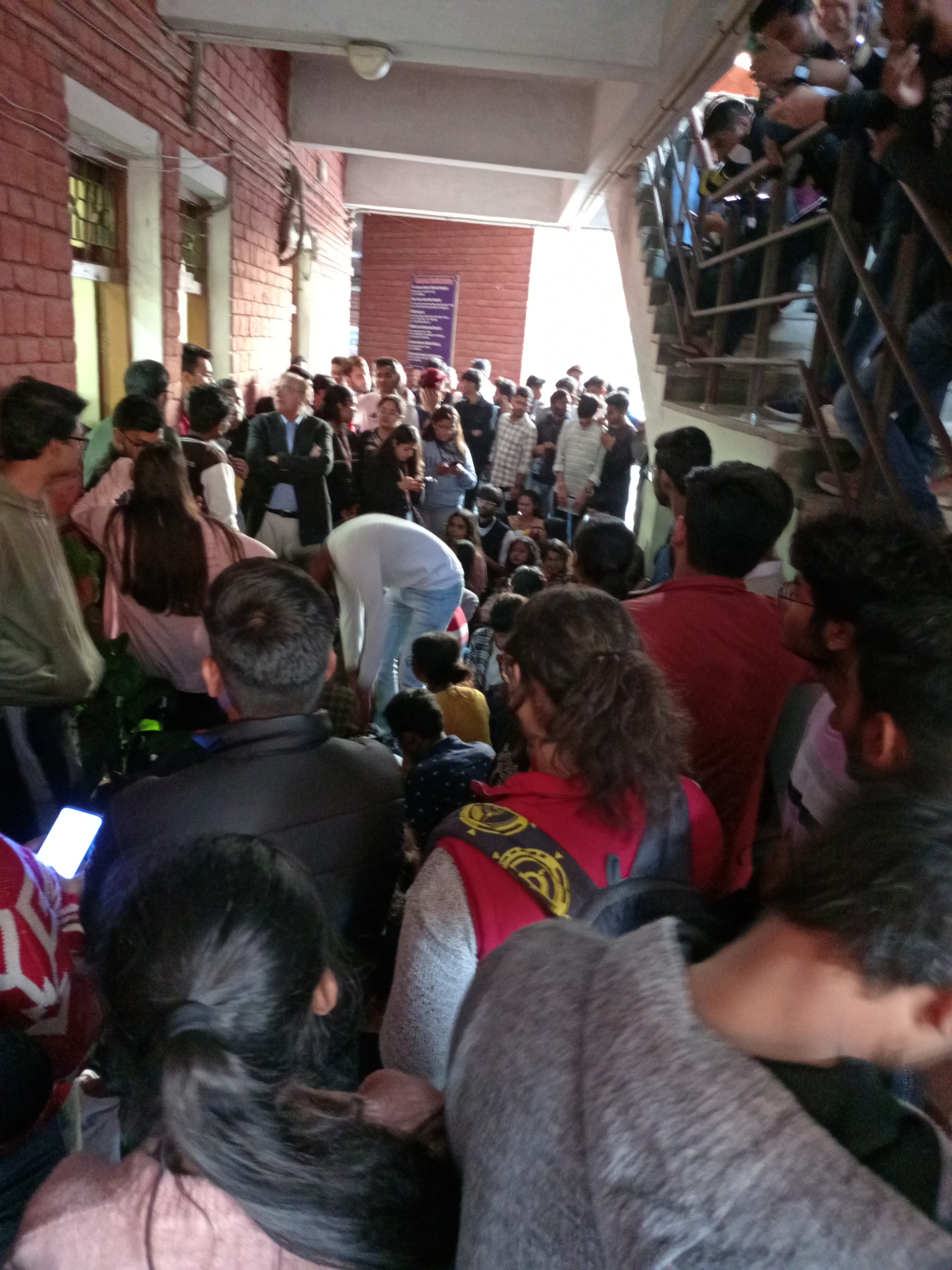 Around 200 students protested outside the principal’s office, and even barged into the residential colony of the college’s Purchase Committee convener, Ajay Tyagi. Around 200 students protested outside the principal’s office, and even barged into the residential colony of the college’s Purchase Committee convener, Ajay Tyagi.