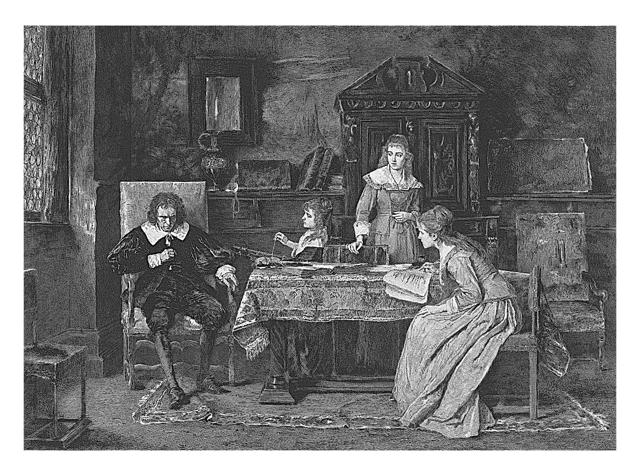 John Milton who went blind in his forties dictating Paradise Lost to one of his daughters. (Shutterstock) John Milton who went blind in his forties dictating Paradise Lost to one of his daughters. (Shutterstock)