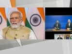 Prime Minister Narendra Modi attends the launch of the new Air India-Airbus Partnership via video conference. Prime Minister Narendra Modi attends the launch of the new Air India-Airbus Partnership via video conference.