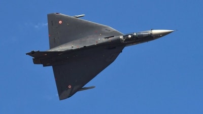Tejas performs an aerobatic display during the Aero India 2023 air show at Yelahanka air base in Bengaluru. (REUTERS)