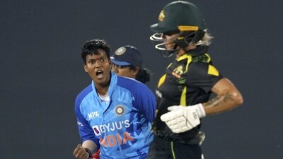 Indian player Deepti Sharma celebrates with teammates the wicket of Australian player Ashleigh Gardner (PTI) Indian player Deepti Sharma celebrates with teammates the wicket of Australian player Ashleigh Gardner (PTI)