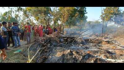 The site of fire mishap in Kanpur Dehat (HT File)