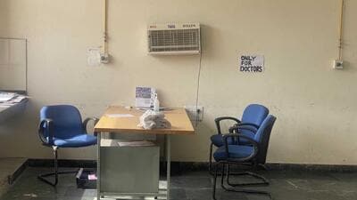 The veterinary hospital at GADVASU wearing a deserted look amid the ongoing strike. (Gurpreet Singh/HT)