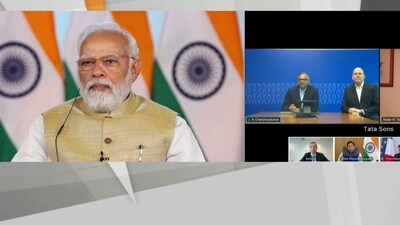 Prime Minister Narendra Modi attends the launch of the new Air India-Airbus Partnership via video conference.