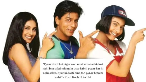 Scene from the film Kuch Kuch Hota Hai. Scene from the film Kuch Kuch Hota Hai.