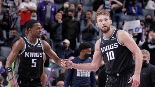 Domantas Sabonis and De'Aaron Fox Domantas Sabonis and De'Aaron Fox