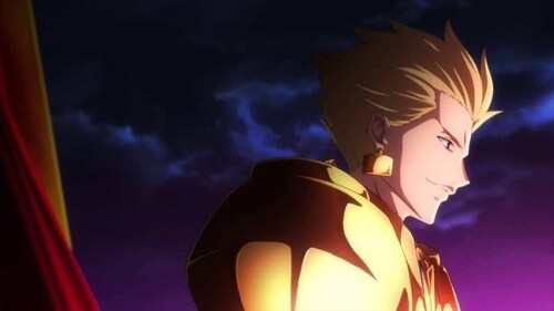 Gilgamesh, the main antagonist of Fate/Zero. His character is based on the legendary King of Uruk from Sumerian mythology. Gilgamesh, the main antagonist of Fate/Zero. His character is based on the legendary King of Uruk from Sumerian mythology.