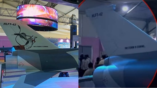 Hindustan Lead in Fighter Trainer (HLFT)-42 at Aero India 2023.