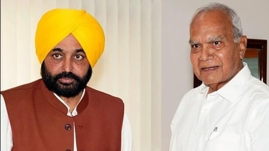 Mann’s strongly worded letter in Punjabi came a day after the governor questioned him on the process of selecting 36 government principals for a training seminar held recently in Singapore, saying that he had received complaints about “malpractices.” (HT file photo)