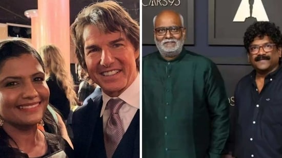 Kartiki Gonsalves shares a picture with Tom Cruise, while MM Keeravani and Chandrabose attends the Oscar nominees luncheon.