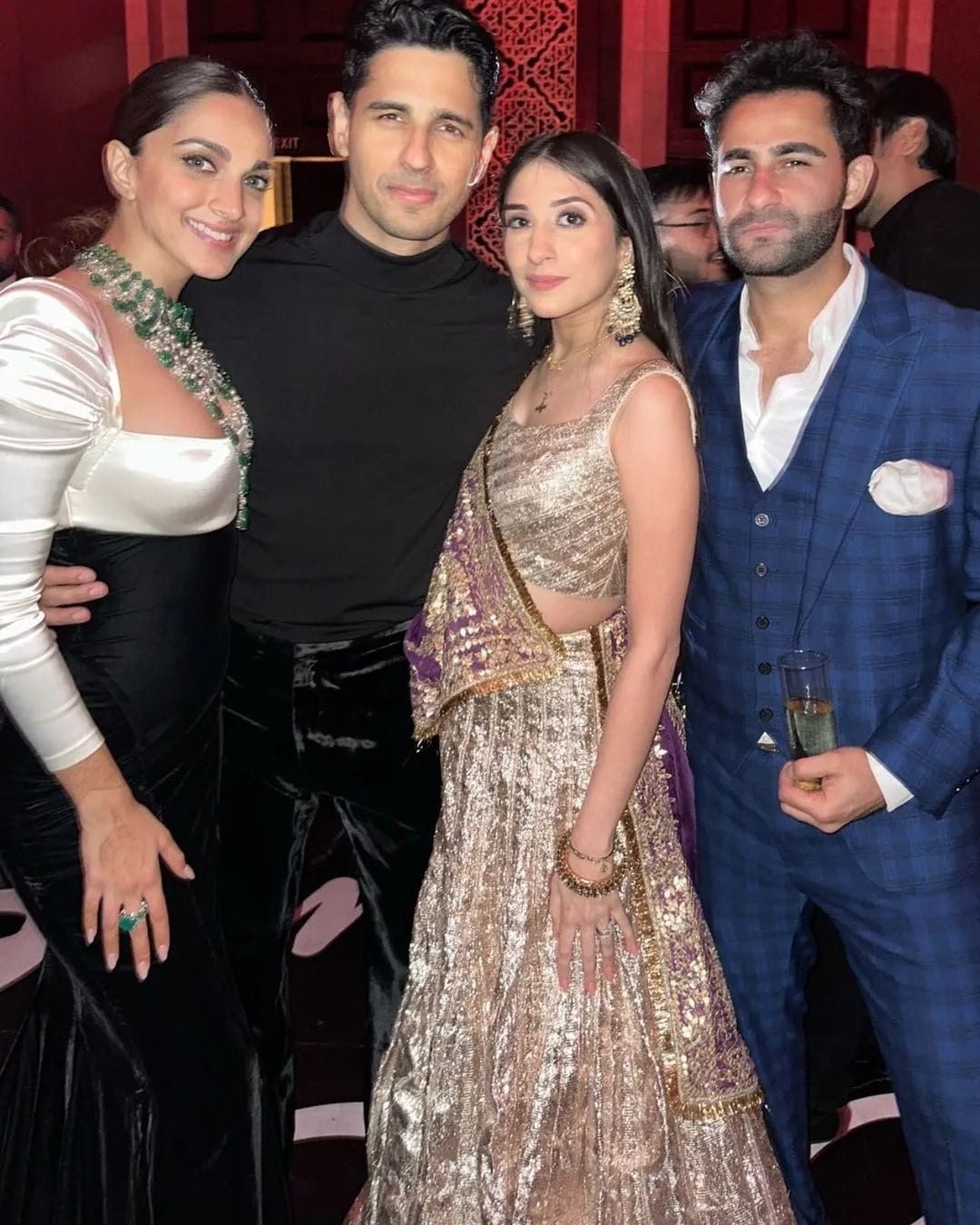 Armaan Jain and wife with the newlyweds. Armaan Jain and wife with the newlyweds.