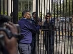 Private security guards close the gate of a building housing the BBC office in New Delhi, India, Tuesday, Feb. 14, 2023. (AP Photo/Altaf Qadri) Private security guards close the gate of a building housing the BBC office in New Delhi, India, Tuesday, Feb. 14, 2023. (AP Photo/Altaf Qadri)