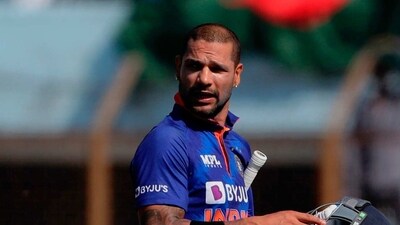 India's Shikhar Dhawan walks back to the pavilion after his dismissal (AP) India's Shikhar Dhawan walks back to the pavilion after his dismissal (AP)