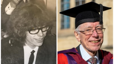 Dr Nick Axten in the early 1970s and on the day of his graduation (bristol.ac.uk) Dr Nick Axten in the early 1970s and on the day of his graduation (bristol.ac.uk)