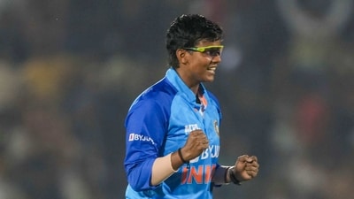 Deepti Sharma celebrates with teammates the wicket of Australian player Beth Mooney during the T20 International series between India and Australia (PTI) Deepti Sharma celebrates with teammates the wicket of Australian player Beth Mooney during the T20 International series between India and Australia (PTI)
