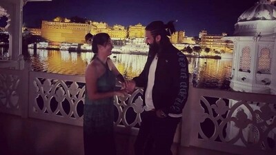Radhika Pandit shared a picture with Yash from Udaipur.