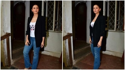 Alia Bhatt steps out in casual ensemble, oversized blazer: All pics, video (HT Photos/Varinder Chawla) Alia Bhatt steps out in casual ensemble, oversized blazer: All pics, video (HT Photos/Varinder Chawla)