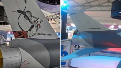 The HAL displayed for the first time the scale model HLFT-42, at the Aero India. (@HateDetectors/Twitter)
