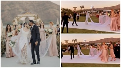 Hardik Pandya and Natasa Stankovic danced on the aisle. Hardik Pandya and Natasa Stankovic danced on the aisle.
