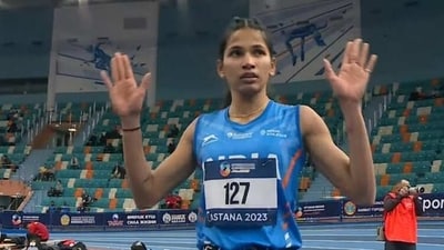 Indian athlete Jyothi Yarraji (Twitter/Media_SAI) Indian athlete Jyothi Yarraji (Twitter/Media_SAI)