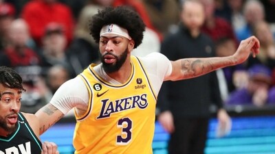 Anthony Davis #3 of the Los Angeles Lakers at Moda Center. (Getty Images via AFP) Anthony Davis #3 of the Los Angeles Lakers at Moda Center. (Getty Images via AFP)