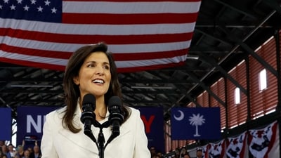 Former U.S. ambassador to the United Nations Nikki Haley announces her run for the 2024 Republican presidential nomination at a campaign event in Charleston, South Carolina. (Reuters)