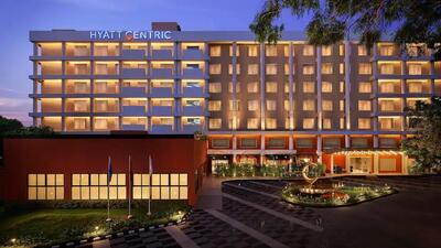 t Hyatt Centric, Sector-17, where a cleaning staff member was crushed in a lift shaft. (Hyatt Website)