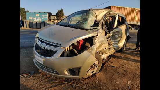 The couple were on their way to Pune when accident occurred. (HT PHOTO)