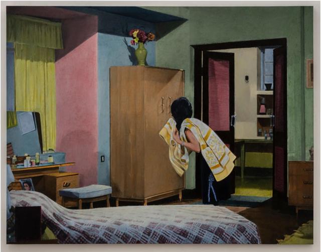 Bindu and the mirror, 2020-2022; (Saira Banu as Bindu in Padosan, 1968; Director Jyoti Swaroop) (From the show Dr Banerjee in Dr Kulkarni’s Nursing Home & Other Paintings 2020-2022 by Atul Dodiya) Bindu and the mirror, 2020-2022; (Saira Banu as Bindu in Padosan, 1968; Director Jyoti Swaroop) (From the show Dr Banerjee in Dr Kulkarni’s Nursing Home & Other Paintings 2020-2022 by Atul Dodiya)
