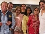 Salim Khan and Helen with his family. Salim Khan and Helen with his family.