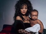 Rihanna with her baby boy appeared in a magazine photoshoot. (Photo: British Vogue and Rihanna)
