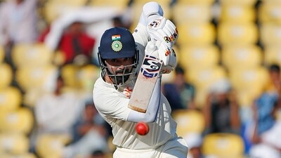 Nagpur, Feb 09 (ANI): India's KL Rahul plays a shot during Day one of the 1st Test match between India and Australia, at Vidarbha Cricket Association Stadium, in Nagpur on Thursday. (ANI Photo) (ANI )