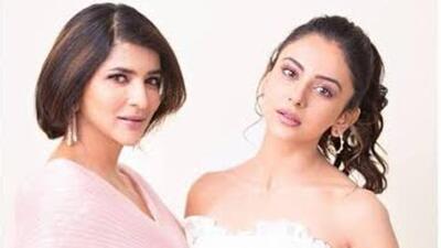 Actor Rakul Preet Singh with her BFF, actor Lashmi Manchu.