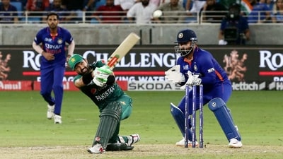Pakistan's Mohammad Rizwan in action against India (REUTERS)