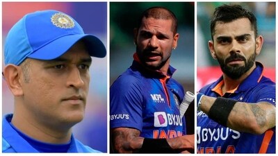 Former Indian skipper Shikhar Dhawan pointed out the difference in the leadership styles of MS Dhoni and Virat Kohli (AP-Getty Images-Reuters) Former Indian skipper Shikhar Dhawan pointed out the difference in the leadership styles of MS Dhoni and Virat Kohli (AP-Getty Images-Reuters)