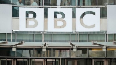 FILE - This photo shows a BBC sign outside the entrance to the headquarters of the publicly funded media organization in London, July 19, 2017. Officials from India's Income Tax department began conducting searches Tuesday, Feb. 14, 2023, at the BBC's offices in the capital, New Delhi, weeks after the British broadcaster released a controversial documentary that examined Prime Minister Narendra Modi's role during 2002 anti-Muslim riots. (AP Photo/Frank Augstein, File) (AP) FILE - This photo shows a BBC sign outside the entrance to the headquarters of the publicly funded media organization in London, July 19, 2017. Officials from India's Income Tax department began conducting searches Tuesday, Feb. 14, 2023, at the BBC's offices in the capital, New Delhi, weeks after the British broadcaster released a controversial documentary that examined Prime Minister Narendra Modi's role during 2002 anti-Muslim riots. (AP Photo/Frank Augstein, File) (AP)