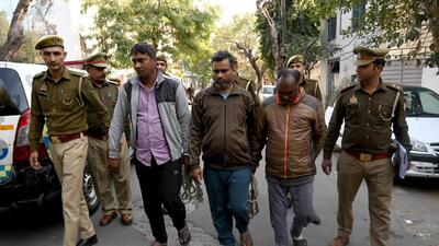 Noida, India- February 15, 2023: The Noida sector 20 Police on Wednesday arrested three people who allegedly posed as jewellery polishers and would steal the gold jewellery from houses , in Noida, India, on Wednesday, February 15, 2023. (Photo by Sunil Ghosh / Hindustan Times) Noida, India- February 15, 2023: The Noida sector 20 Police on Wednesday arrested three people who allegedly posed as jewellery polishers and would steal the gold jewellery from houses , in Noida, India, on Wednesday, February 15, 2023. (Photo by Sunil Ghosh / Hindustan Times)
