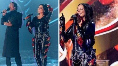 Sara Evans on the sets of The Masked Singer.