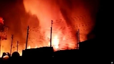 Those gutted were mostly cloth and grocery shops. (ANI)