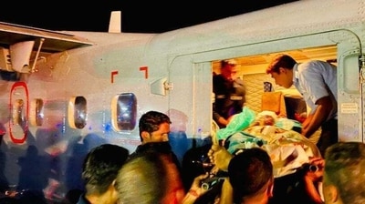 The Dornier aircraft carried out its maiden night evacuation from the islands on Wednesday, the Navy said. (Twitter/IN_HQSNC)