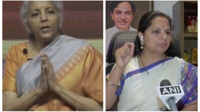 Nirmala Sitharaman took a swipe at KCR for his '$5 trillion economy silly, a joke' comment. Nirmala Sitharaman took a swipe at KCR for his '$5 trillion economy silly, a joke' comment.