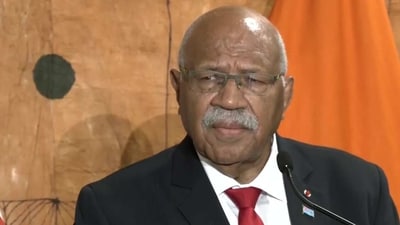 Fiji prime minister Sitiveni Rabuka addresses media after talks with India's external affairs minister S Jaishankar during his three-day visit. (Credit: ANI) Fiji prime minister Sitiveni Rabuka addresses media after talks with India's external affairs minister S Jaishankar during his three-day visit. (Credit: ANI)